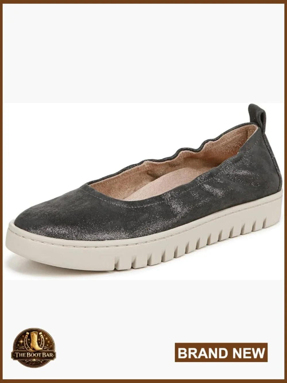 Leather Ballet Flats with Arch Support, Packable Slip-Ons for Women